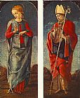 Virgin Wall Art - Virgin Announced and St Maurelio (panels of a polyptych)